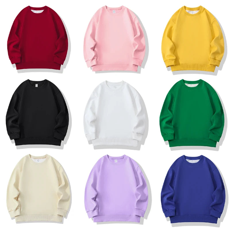 Fashion Girls Boys Sweatshirts Clothing Autumn Solid Color Casual Long Sleeve Loose Tops Children's Clothes Teen 6 8 10 12 Years