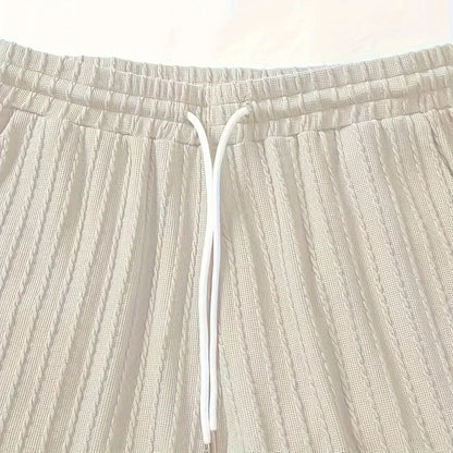 Men's Two Pcs Suits Outdoor Sports Running T-shirt Shorts Sets Solid Stripe Short-sleeve Men Spring Summer Casual Gym Sportswear