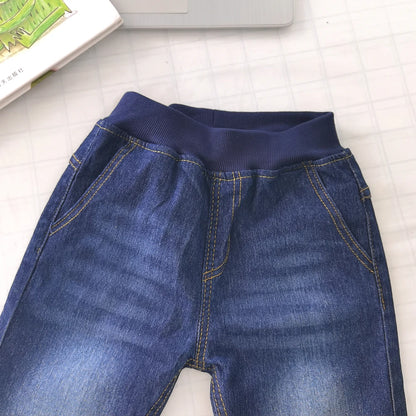 IENENS Teen Boy Clothes Straight Slim Casual Jeans For 4-10 Years Old Spring Fall Kids Denim Pants