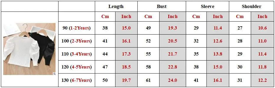 Fashion Kids Girls Blouse Puff Long Sleeve Girls Shirt White Blouse Tops Children Clothes Baby Toddler Teen School Princess A383