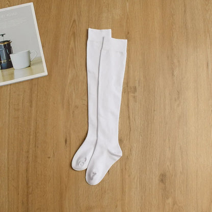 Kids Girls Children High Cotton Socks Black Casual Fashion Overknee Tights for School Stretch Kids Long Socks for Spring Autumn