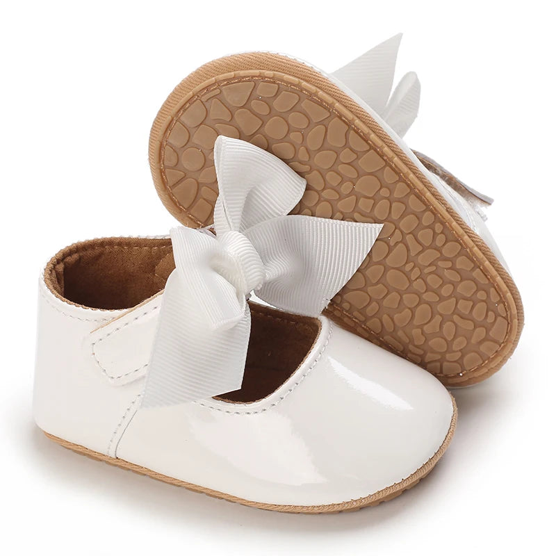 Baby Girl Shoes Bow Flats Toddler Sandals Non-slip Soft Sole Newborn Formal First Walkers Christening