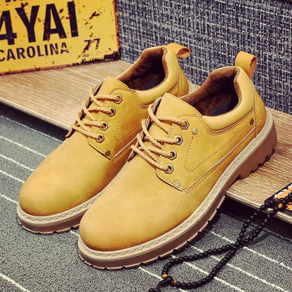 Fashion Men's Leather Shoes England Style Formal Shoes for Man Non Slip Ankle Boots Outdoor Waterproof Casual Tim Work Land Shoe