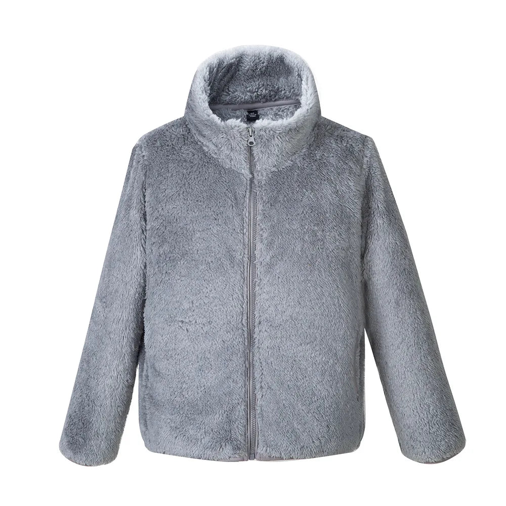 Winter Warmth Girls and Boys Plain Full Polar Fleece Turtleneck Zip Jackets Child Coat School Kids Outfit Tops 5-14 Years