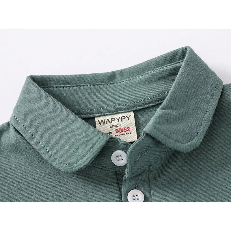 Baby Boy Clothes Summer Short Sleeve Children's Polo Shirts Toddler Kids Cotton T-shirts Boys Lapel Cartoon Tees Kids Sport Tops