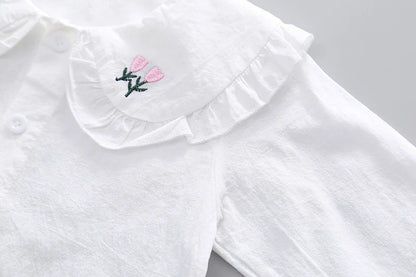 Spring newborn Baby Girls' Clothes Outfit sets Knitted Vest Shirt Bow Jeans suit for Girls Baby clothing 1st birthday wear sets