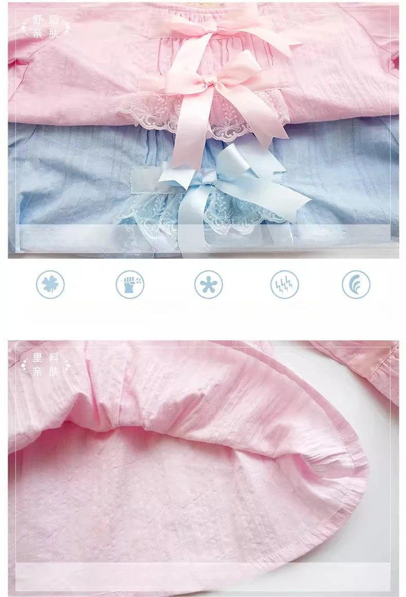 Girls Cotton Pajama Set Long Sleeve Kids Sleepwear Loungewear Comfy Home Clothes Basic Solid Color 2 Piece Outfit Summer Wear