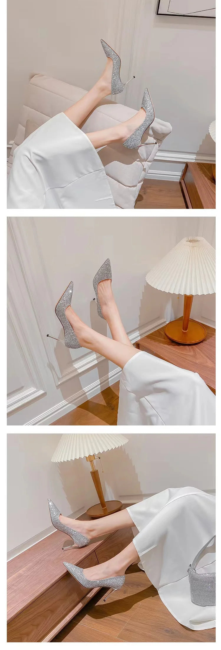 High Heels Women Wedding Shoes Bride Gold Heels Luxury Designer Elegant Party Sandals Dress Strip Pole Dance Sexy Silver Heels