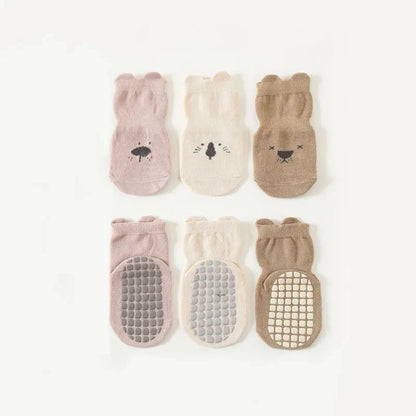 3/5/1Pairs/Lot Baby Socks Infant Newborn Anti-Slip Cotton Floor Socks For Girls Boys Cute Unisex Rubber Grips Toddler Socken