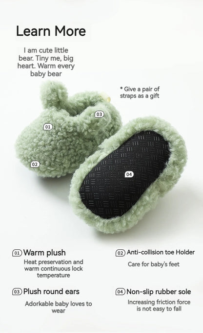 Baby Shoes Winter Baby Boy Girl Booties Fluff Soft Toddler Shoes First Lamb Cashmere Anti-Slip Warm Newborn Infant Crib Shoes