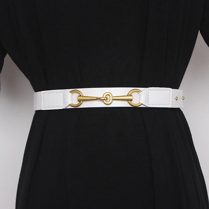 Women's Belt New Simple Belts For Women Saddle Buckle Decoration Cowhide Belt Female