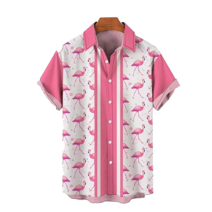 Men's Hawaiian shirt: casual summer button up short sleeved beachwear