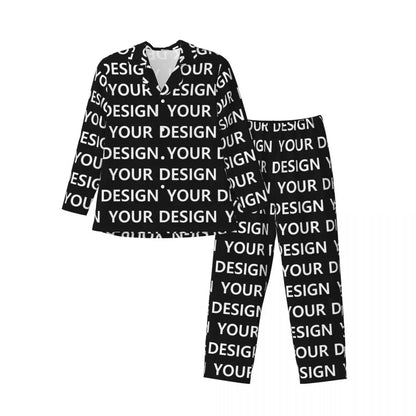 Pajamas Mens Add Design Room Sleepwear Custom DIY Made Your Image Two Piece Loose Pajama Sets Long Sleeves Oversized Home Suit