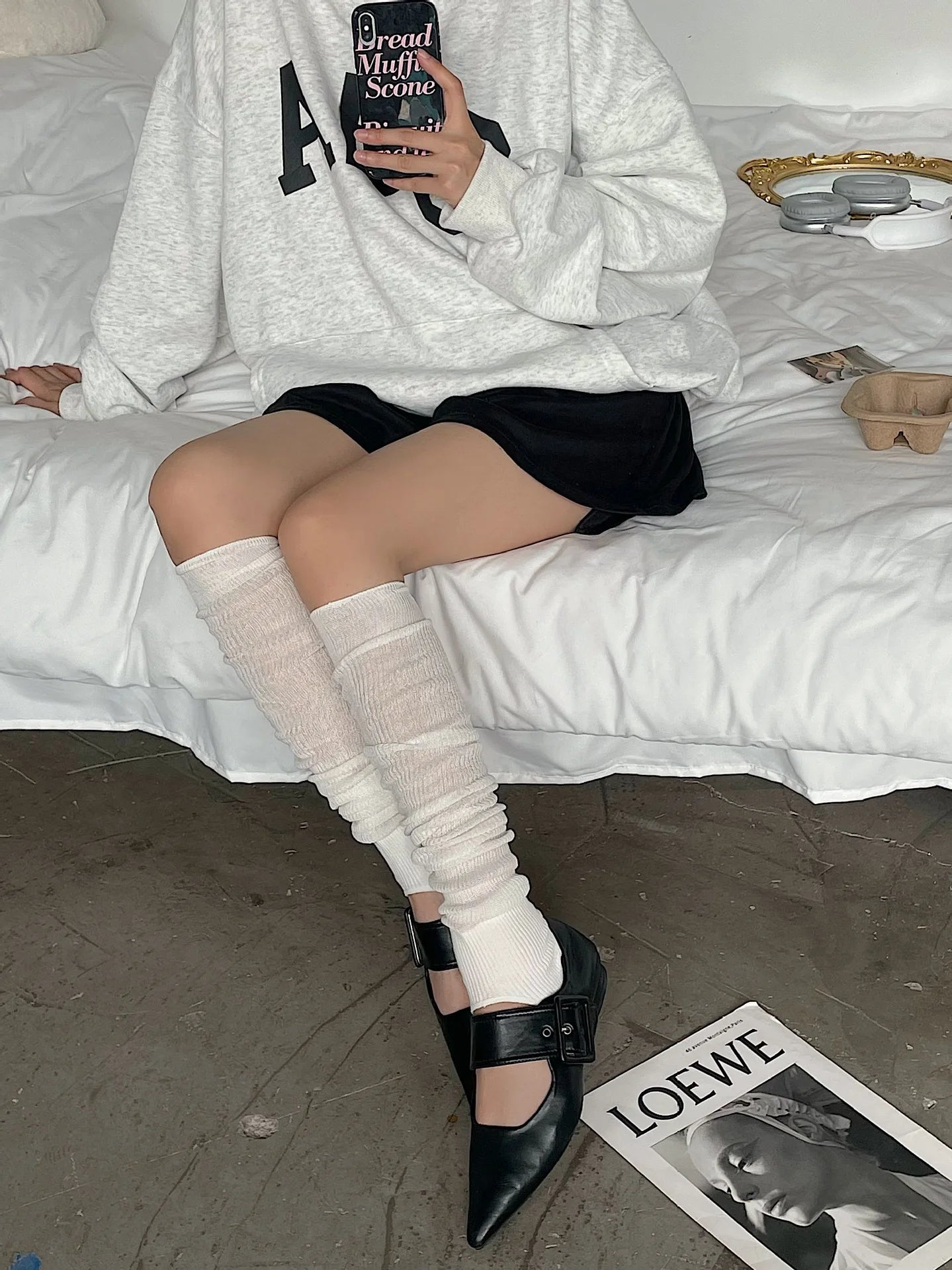 2025 Summer Thin Socks Y2k Girls Sweet Lolita Long Socks Stocking Korea Style Ruffles Knee Socks Stockings Ballet Long Stockings