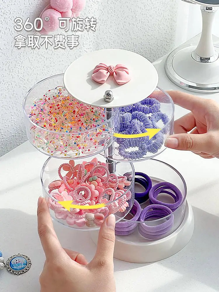 Baby hair accessories multi-layer  rotating children's headgear clip finishing little girl headrope rubber band jewelry