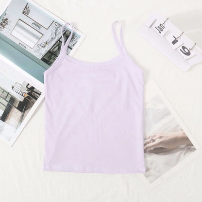 Adolescent Girls' Underwear Vest Without Steel Ring Elementary School Students' Strapless Solid Color Vest Children's Base Shirt