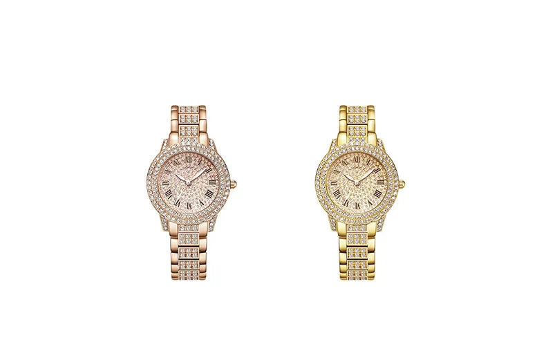 Women's Watches Fashion Original Quartz Wrist Watch for Ladies Roman Dial Dazzling Diamond Waterproof Luminous Luxury New