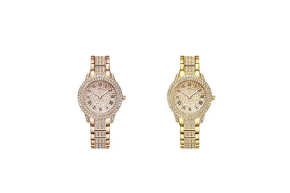 Women's Watches Fashion Original Quartz Wrist Watch for Ladies Roman Dial Dazzling Diamond Waterproof Luminous Luxury New