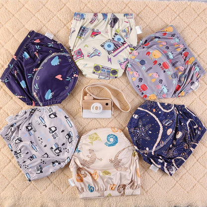 10 Pcs Reusable Baby Training Pants Washable Kids Cloth Diaper Nappies Changing Underwear Infant Toddler Potty Training Panties