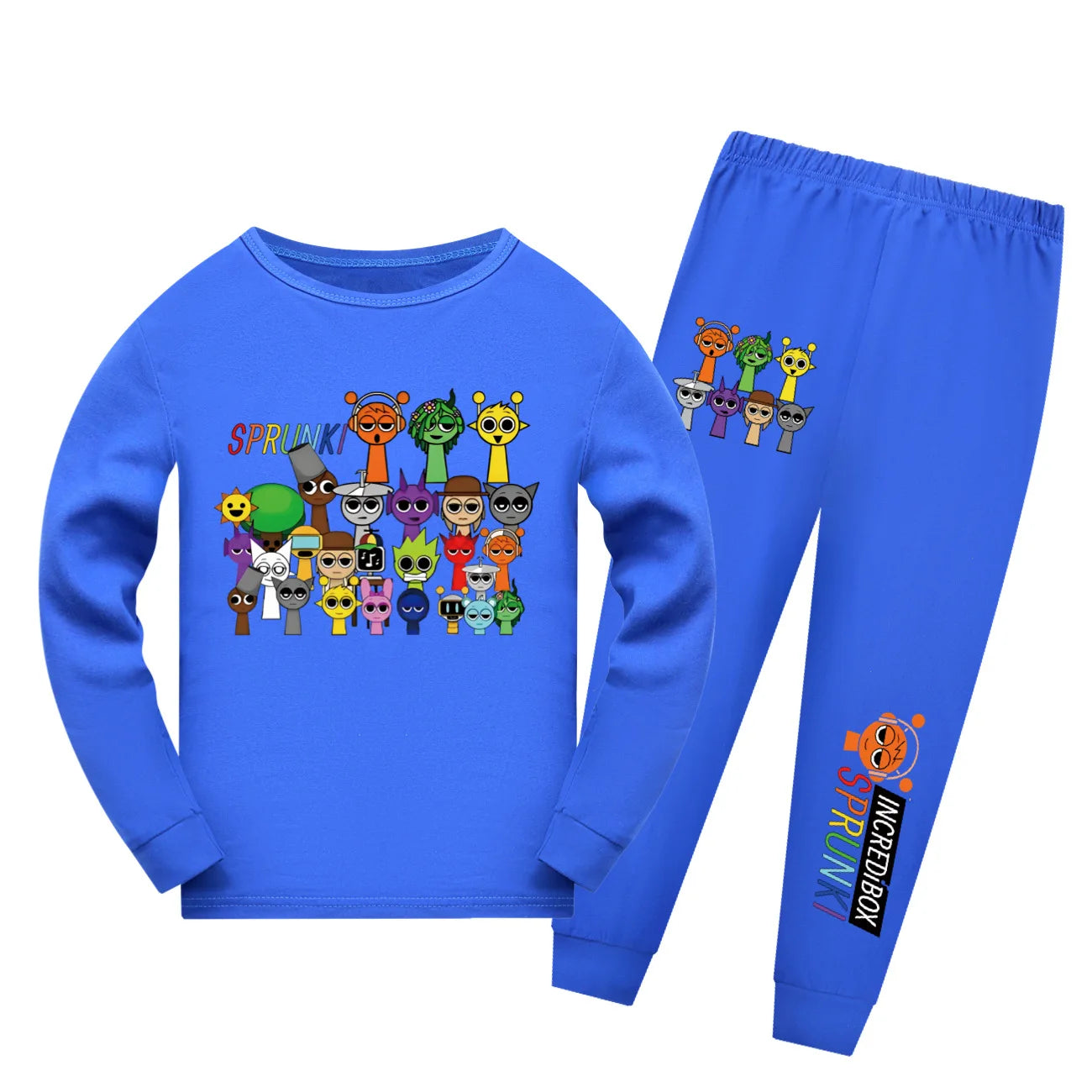 Sprunki Cartoon Pajama Sets Autumn Children Game Incredibox Pyjamas Girls Boy Cotton Sleepwear Baby Underwear Set Kids Clothes