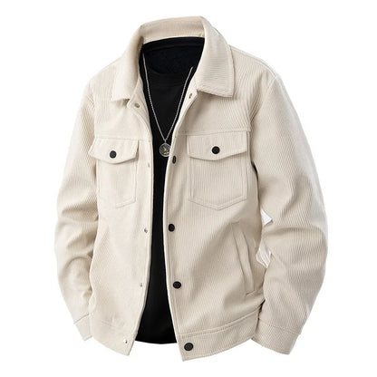 Men Coat Spring Autumn American Retro Turn Down Collar Male Jacket Loose Single-breasted Pocket Daily Versatile Man Outerwear