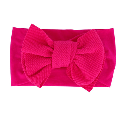 New Baby Accessories Infant Baby Girl Cute Bow Headband Newborn Solid Headwear Headdress Nylon Elastic Hair Band Gifts Props