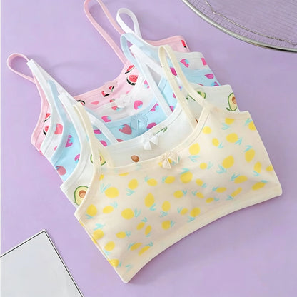 Girls' Development Period Underwear, Children's Student Tube Top, Girls' Camisole Vest, Pure Cotton Underwear, Thin for Puberty