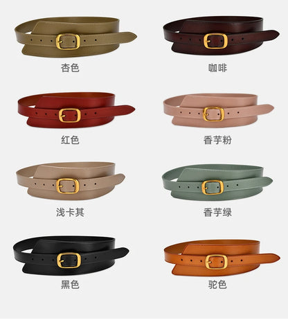 Fashion Belts for Women Leather Waistbands Gold Square Pin Buckle Cummerbunds HOT Body Corset Cummerbund Female Wide Soft Belt