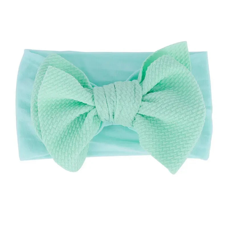 New Baby Accessories Infant Baby Girl Cute Bow Headband Newborn Solid Headwear Headdress Nylon Elastic Hair Band Gifts Props