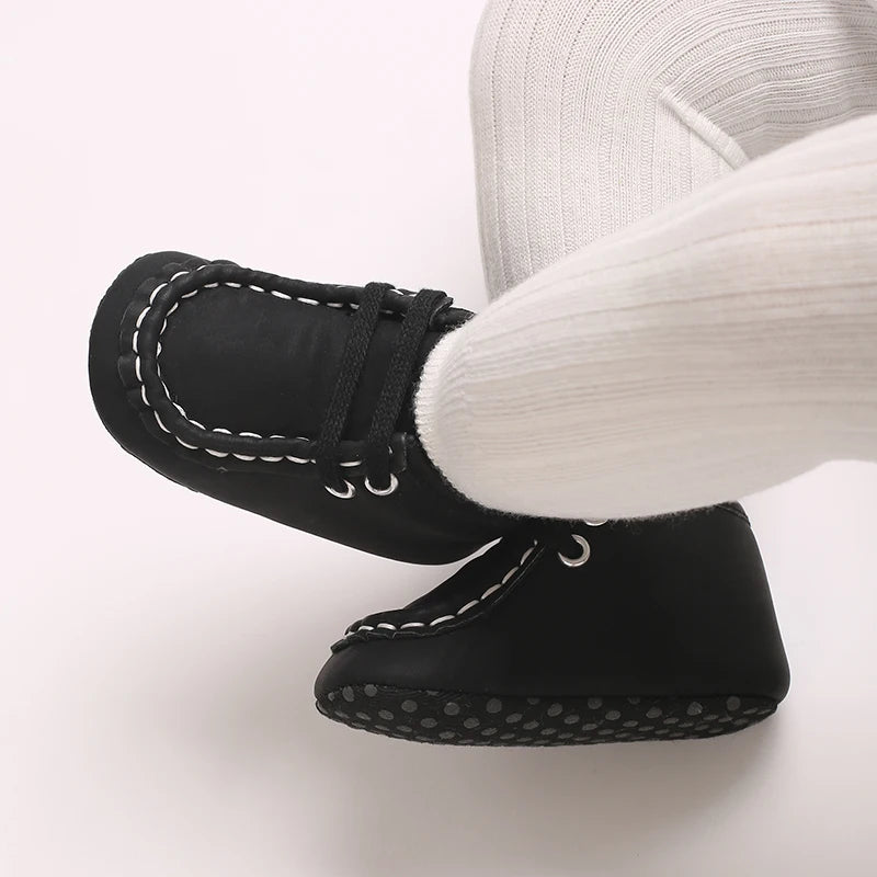 Classic Casual  Baby Shoes for Boys 0-1 Year Old Lace-Up Spring Autumn Soft Sole Comfortable Casual Walking Shoes