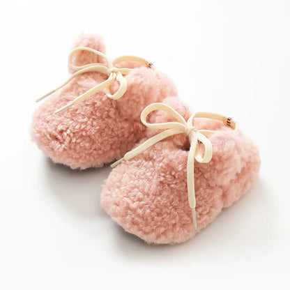 Baby Shoes Winter Baby Boy Girl Booties Fluff Soft Toddler Shoes First Lamb Cashmere Anti-Slip Warm Newborn Infant Crib Shoes