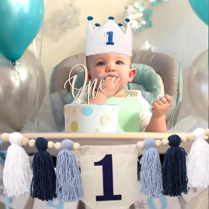 Baby Boy Girls First 1st Birthday Party Decorations Backdrop Wall Hangings Decorative for Kids Bedroom Nursery Wall Decor