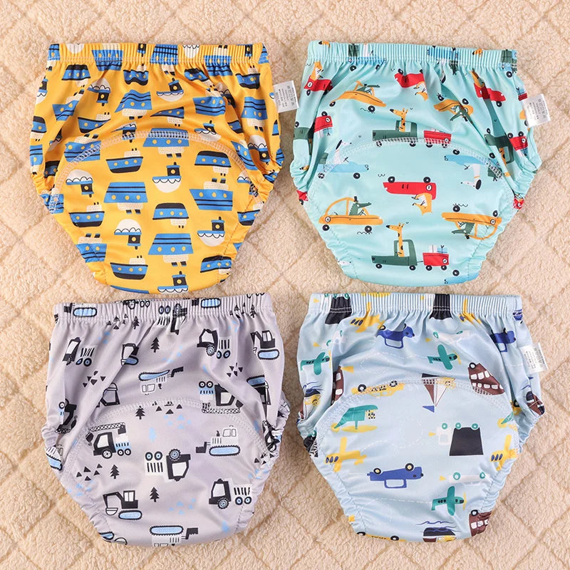 10 Pcs Reusable Baby Training Pants Washable Kids Cloth Diaper Nappies Changing Underwear Infant Toddler Potty Training Panties