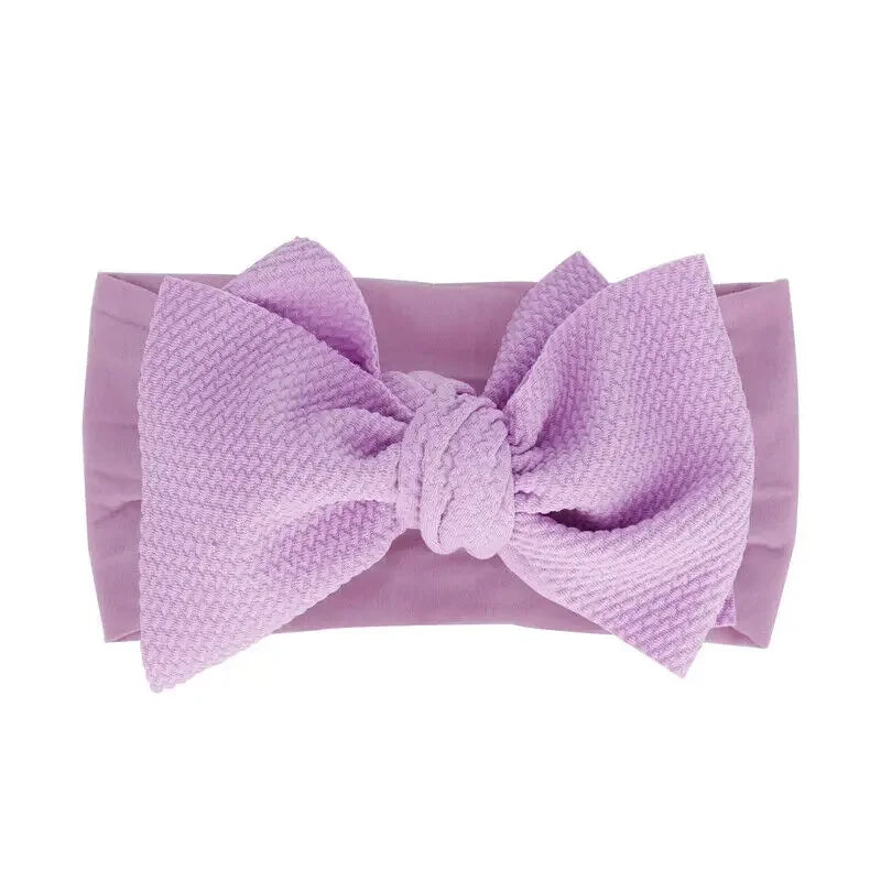 New Baby Accessories Infant Baby Girl Cute Bow Headband Newborn Solid Headwear Headdress Nylon Elastic Hair Band Gifts Props