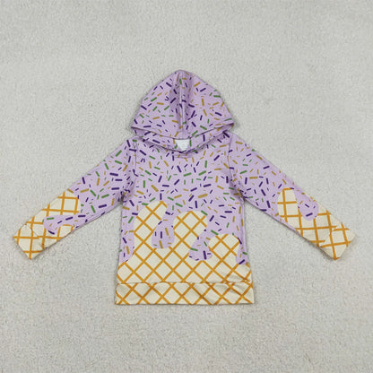 Baby Boy Clothes Kids Hoodies Sweatshirts Lavender Drip Sprinkles Long Sleeve Zipper Pocket Pullover Hoodie Tops Boys Clothing