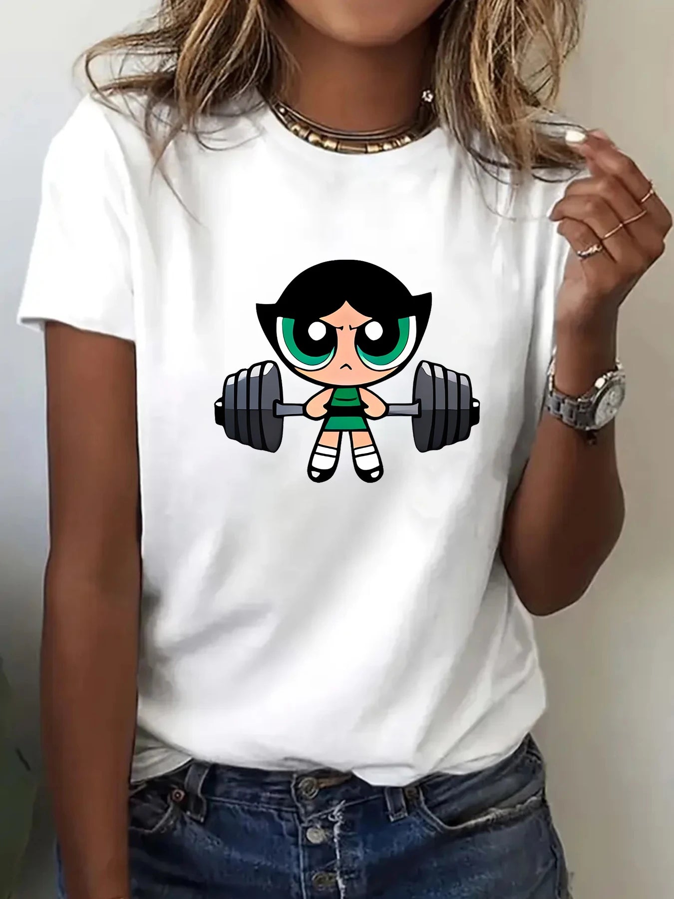 Girls Super Powerful Blouse Training Streetwear T-shirt Women's Shirt Academy Gym Fitness T-shirt