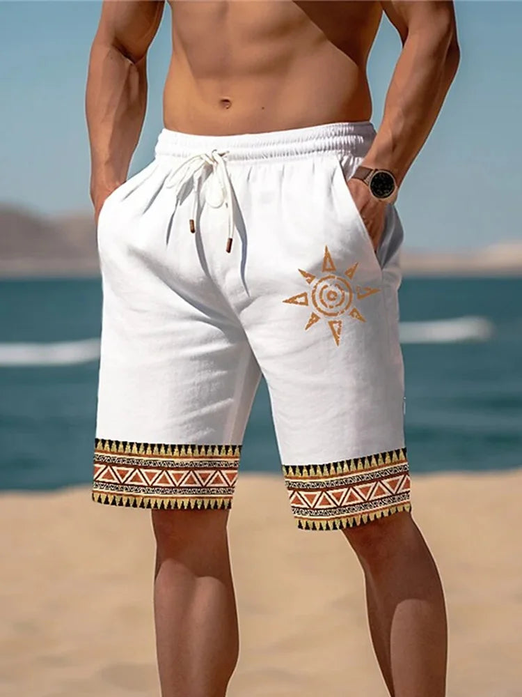 Men's Hot Beach Pants Men's shorts 3D Print Summer Men's Outdoor Daily Sports Shorts Large Size Loose Holiday Beach Trunks