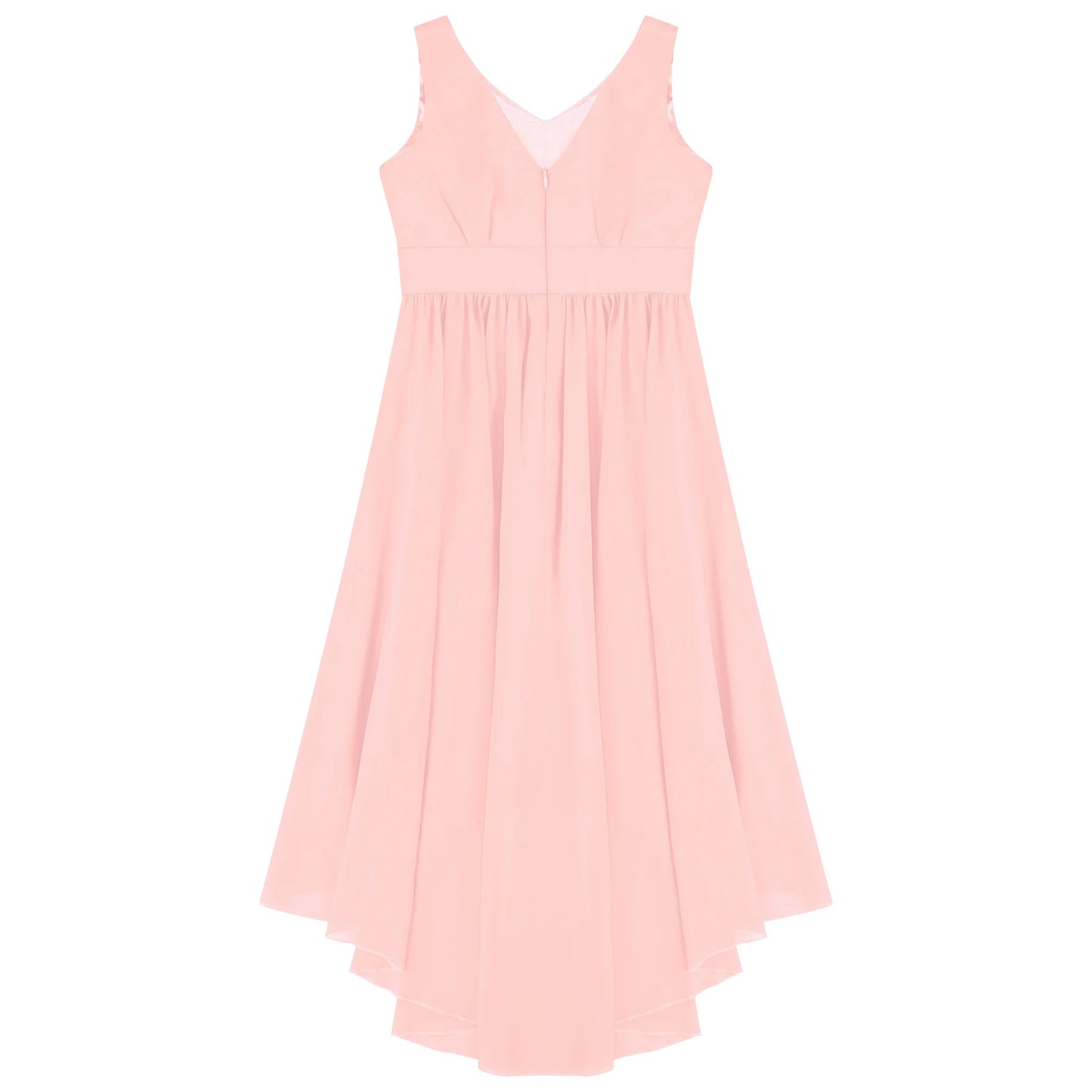 Elegant Girl Shiny Beaded Dress Teen Girl Pink First Communion Ceremony Hi-Lo Hem Vestidos Kids Bridesmild Flower Girls Ball Gow
