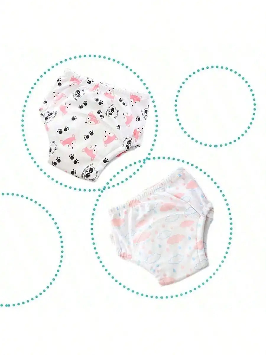 6Pcs Baby Training Pants, Cloth Diapers for Potty Training, Skin-Friendly and Comfortable Training Pants - Machine Washable and Reusable, Potty Training Underwear for Boys and Girls, Perfect Gift for Your Baby.