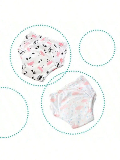 6Pcs Baby Training Pants, Cloth Diapers for Potty Training, Skin-Friendly and Comfortable Training Pants - Machine Washable and Reusable, Potty Training Underwear for Boys and Girls, Perfect Gift for Your Baby.
