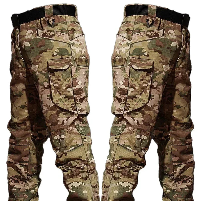 Outdoor Combat Tactical Suits Wear Resistant T-Shirt + Cargo Pants Men Clothes Shirts Airsoft Paintball Hunting Clothes