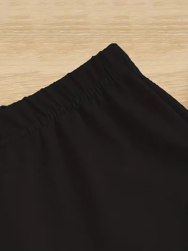 Girls 3-Pack Solid Flared Pants – Black High Waist Elastic Flare Trousers for Kids