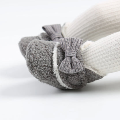 Baby Booties for Boys Girls with Soft Lining Non Slip Gripper Newborn Infant Slipper Socks Toddler First Walker Crib Shoes 0-18