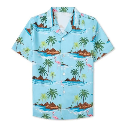 Men's Hawaiian shirt: casual summer button up short sleeved beachwear