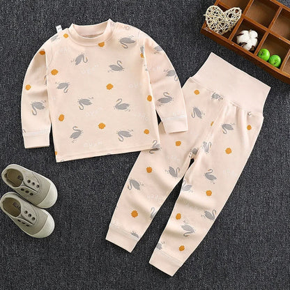 Baby Pajamas Children's Underwear Suit Boys and Girls' Pure Cotton High-waisted Autumn Clothes Autumn Pants Home Clothes