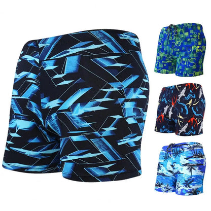 Men Swimming Trunks Colorful Print Quick Dry Slim Fit Swim Trunks Men's Surf Beachwear Men Swimwear Fashion Printed Swimsuit
