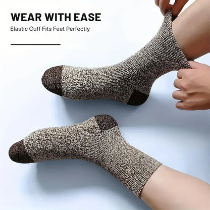 5 Pairs Merino Wool Socks for Man Women , Super Thick Hiking Sock Men's Thermal Socks for Cold Weather Men Woman Snow Socks