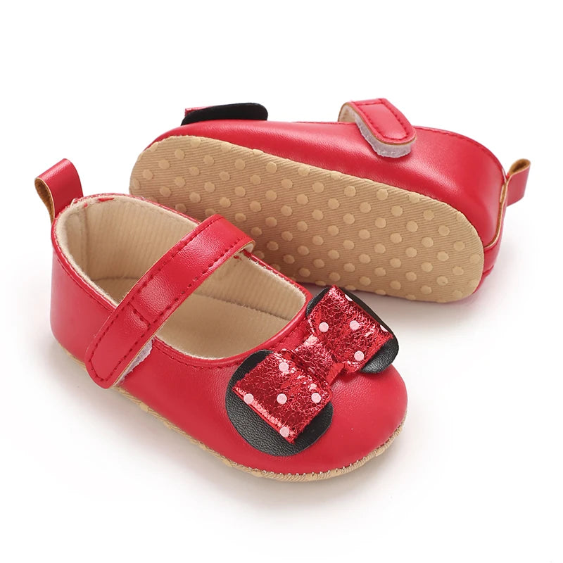 Baby Girl Cute Bow Shoes Spring Autumn Toddlers Prewalkers White Cotton Baptism Shoes Infant Soft Bottom First Walkers 0-18M
