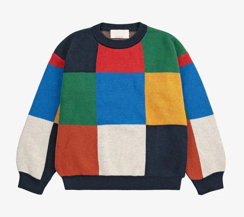 Children's Sweater 2025 Fall Autumn/Winter Girls' Cartoon Warm Cotton Color Block Pullover Vest Cardigan Boys' V-neck Knit