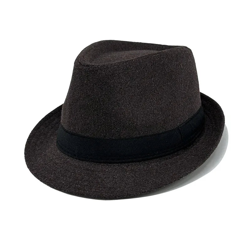 Men British Felt Jazz Hats for Middle Aged Men Bucket Hat Wool Fedoras Hat Autumn Winter Gentlemen Wedding Party Magic Caps